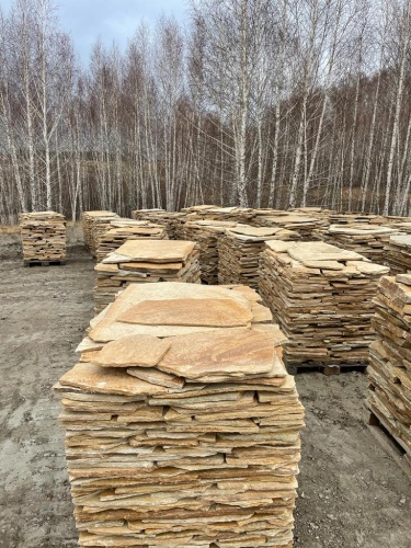 Плитняк златолит жёлтый для фасада 1,5-3 см купить в Кабардино-Балкарской Республике